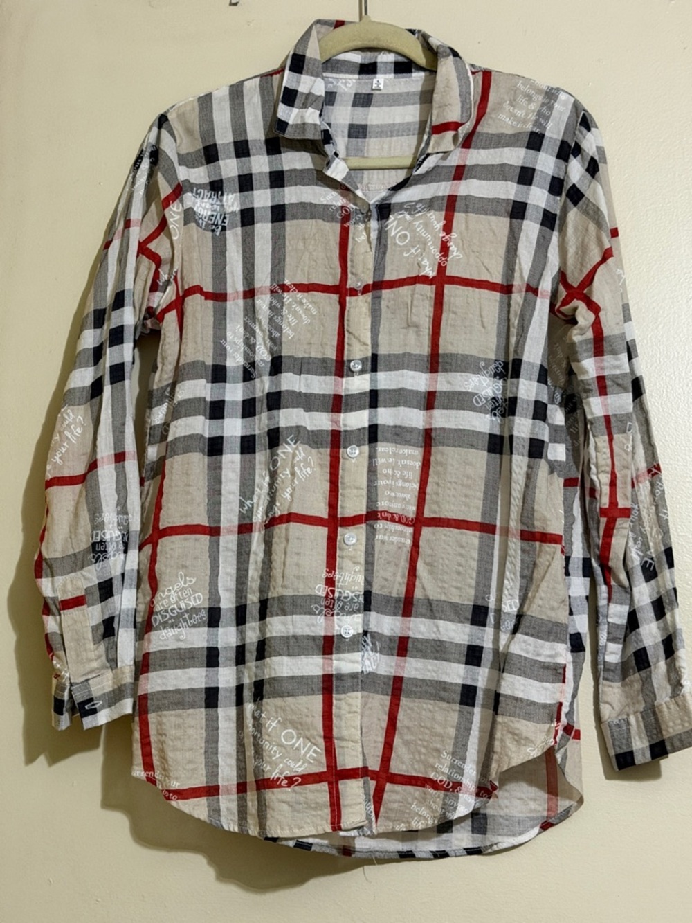 Button down plaid shirt